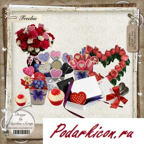 Скрап-набор - Подарки на Задевай Святого Валентина