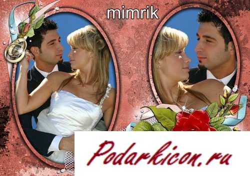 Свадебная фоторамка - Роза для возлюбленной