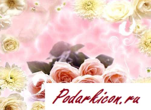 Свадебный футаж - Фон с букетом роз