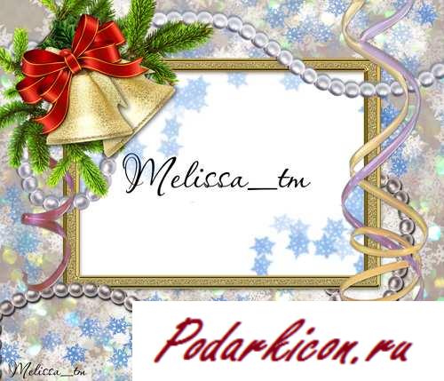 Рамка для фотошопа - Рождественские Колокольчики 